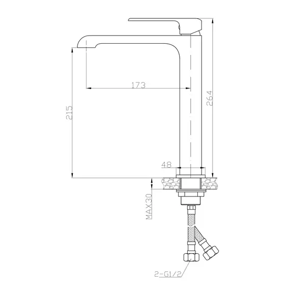 Смеситель для накладных раковин  BelBagno DORY DOR-LMC-CRM
