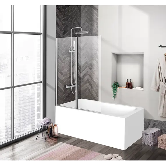 Душевая шторка на ванну BelBagno UNO-V-2-/C-Cr