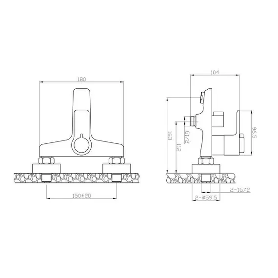 Смеситель термостатический для ванны и душа BelBagno ANCONA ANCONA-VASM-CRM