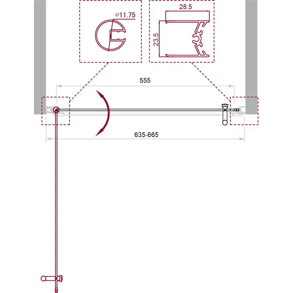 Душевая дверь BelBagno UNO-B-1/C-Cr прозрачное