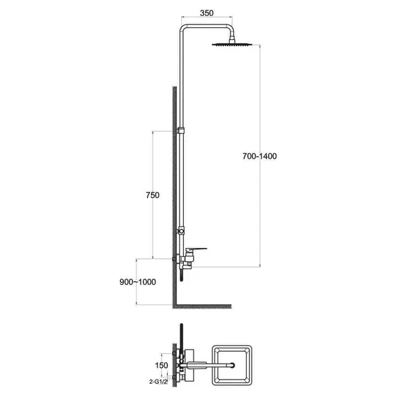 Душевая стойка BelBagno CARIN CAR-DOCM-CRM