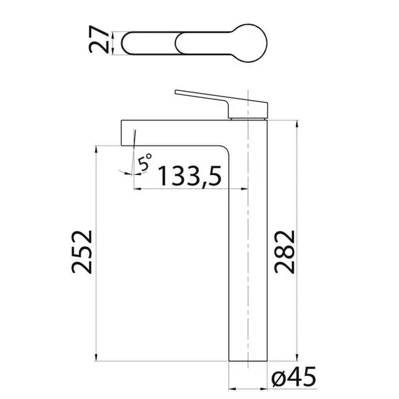 Смеситель для накладных раковин BelBagno DELTA DEL-LMC-IN