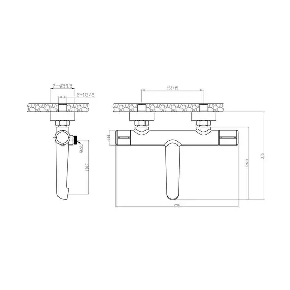 Смеситель для ванны и душа BelBagno UNO UNO-VASM-CRM
