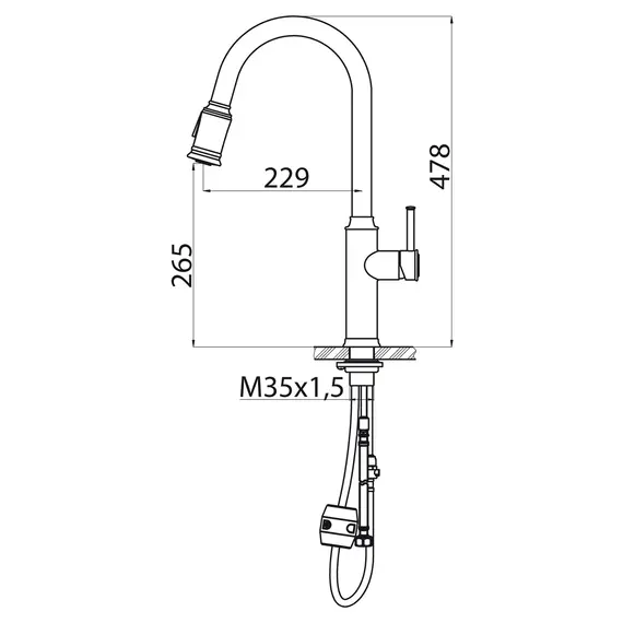 Смеситель для кухни BelBagno BB-LAM58-IN
