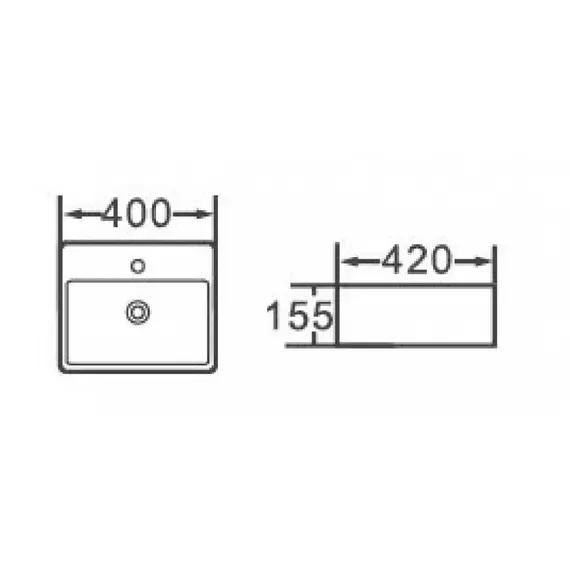 Раковина накладная ESBANO  "CIRCON-40" (white).