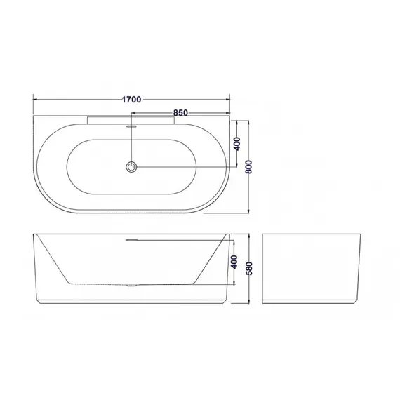 Ванна ESBANO Aruba-SM со встроенным смесителем  170x80