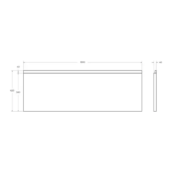 Передняя панель  с комплектом крепежа для установки на каркасе PLANE-180-F-SCR-W37, 180x80, 180х90