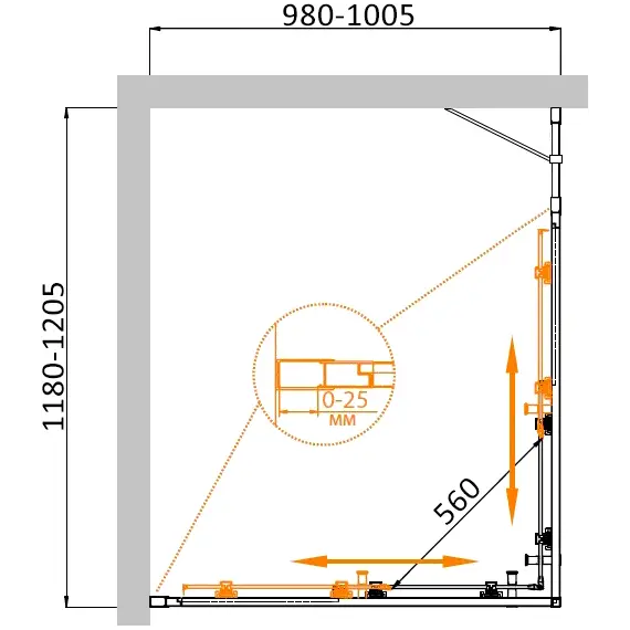 Душевой уголок CEZARES MOLVENO-AH-21-C-Cr-IV