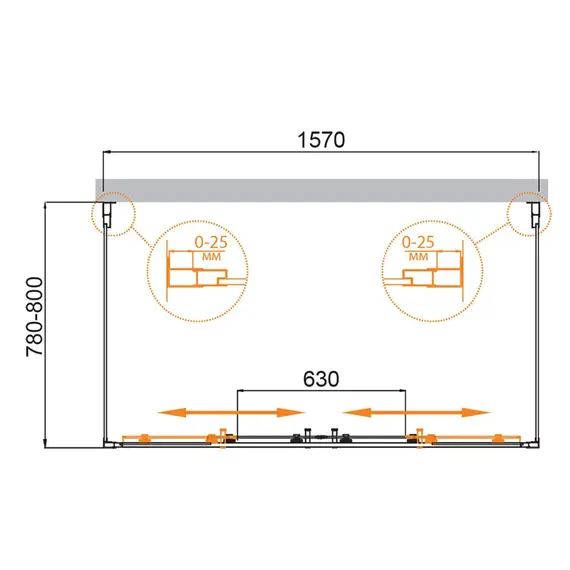 Душевой уголок CEZARES MOLVENO-AH-22-C-Cr-IV пристенный