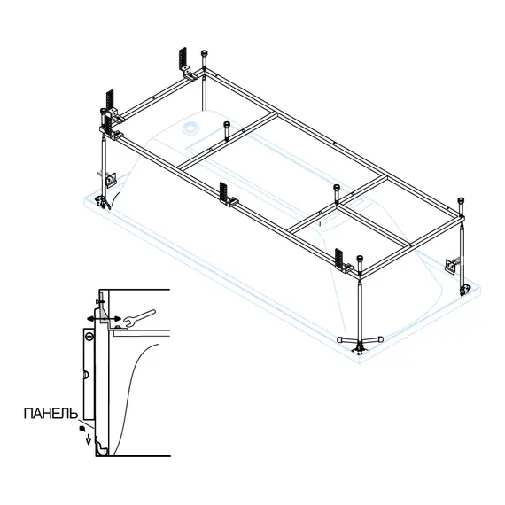 Металлический каркас  CEZARES EMP-160-70-MF-R 160х70