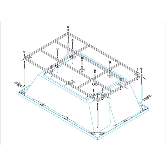 Металлический каркас для акриловой ванны CEZARES PLANE_DUO-MF