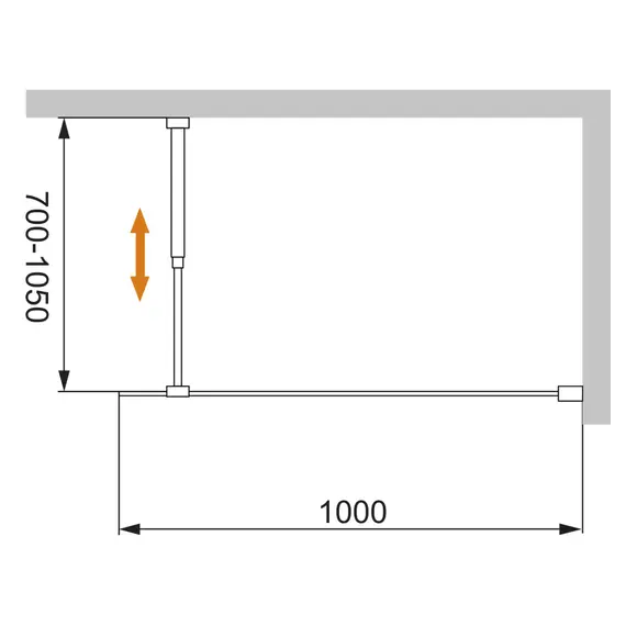 Душевая перегородка CEZARES LIBERTA-L-1-GR-Cr