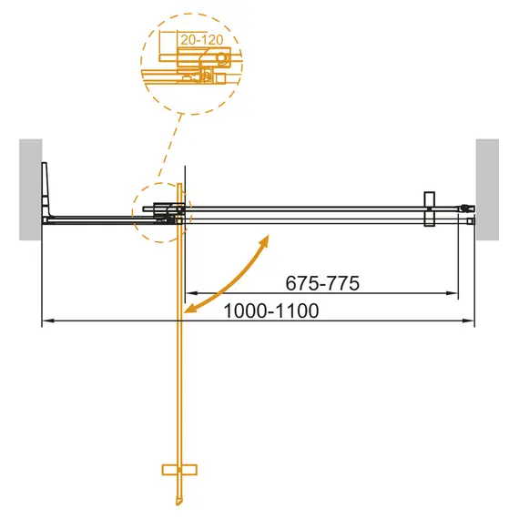 Душевая дверь в нишу CEZARES SLIDER-B-1-C-Cr