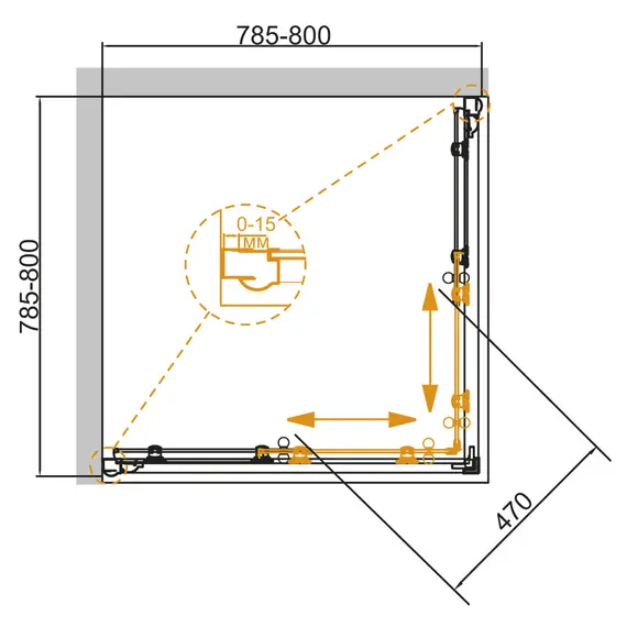 Душевой уголок CEZARES GIUBILEO-A-2-SCORREVOLE-C-G