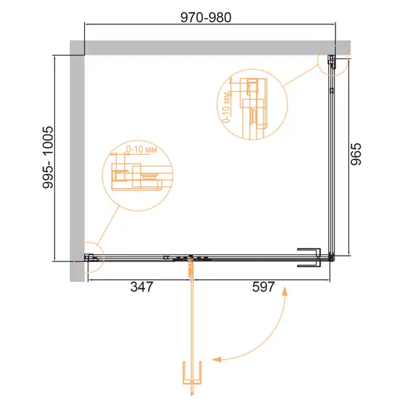 Душевой уголок CEZARES BELLAGIO-A-1-100-C-BORO