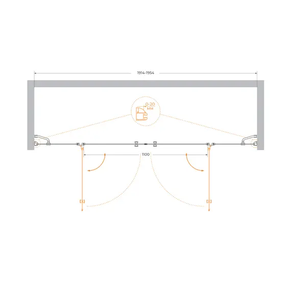 Душевая дверь CEZARES VERONA-W-B-22-P-Cr