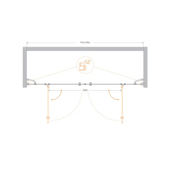 Душевая дверь CEZARES VERONA-W-B-22-C-Cr