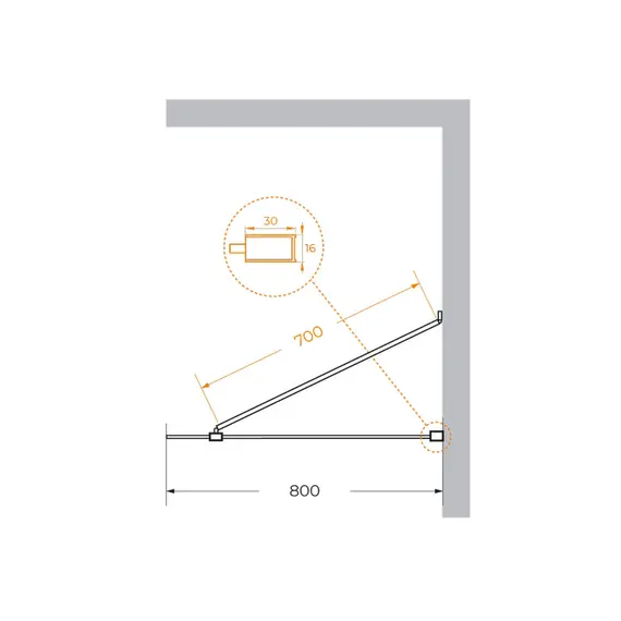 Душевая перегородка универсальная LIBERTA-L-1-TB-C-Cr