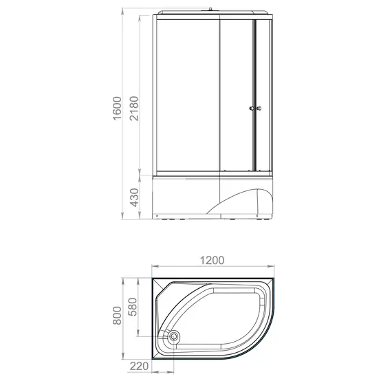 Душевая кабина DOMANI-Spa Delight 128 высокий поддон 120х80 см правый угол