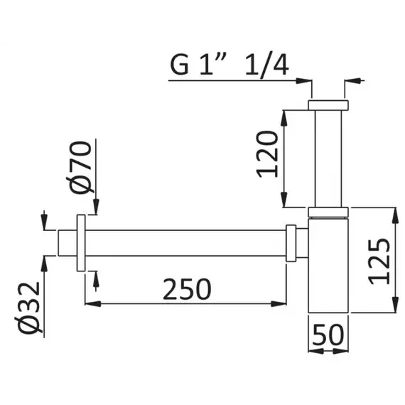 Сифон для раковины CEZARES CZR-B-SMQ-SR