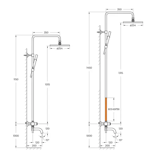 Душевая стойка CEZARES ECO-CVD-NOP