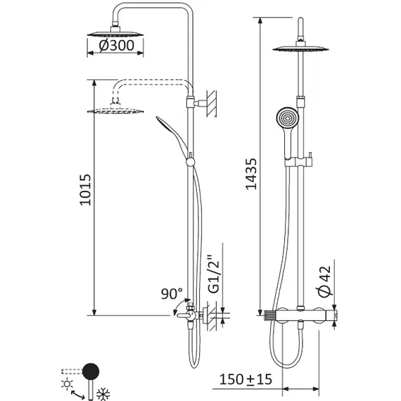 Душевая стойка CEZARES LEAF-CDA-30-L-NOP