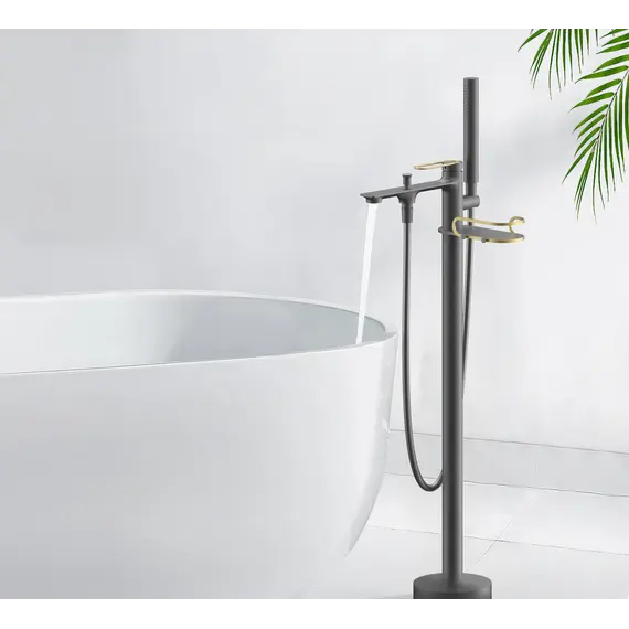 Смеситель напольный Acwen 2211QL оружейная сталь