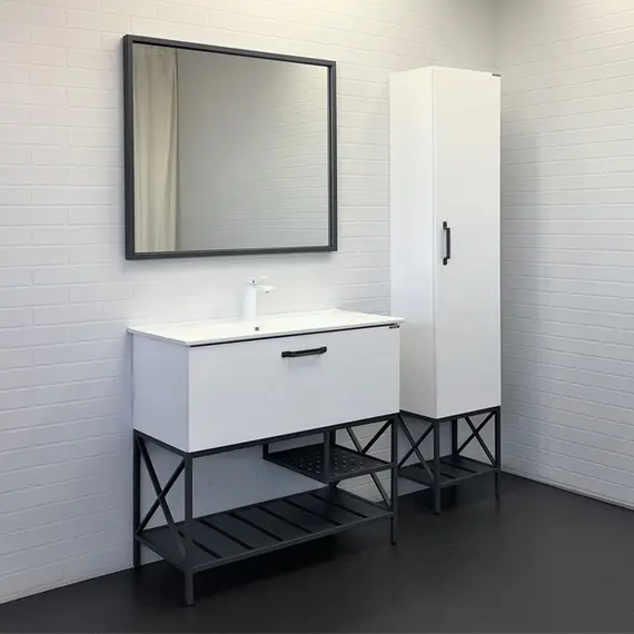 Шкаф-колонна Comforty Бредфорд-40 белый/графит