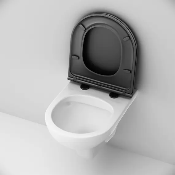 AM.PM  Gem подвесной унитаз FlashClean с черным матовым сиденьем микролифт