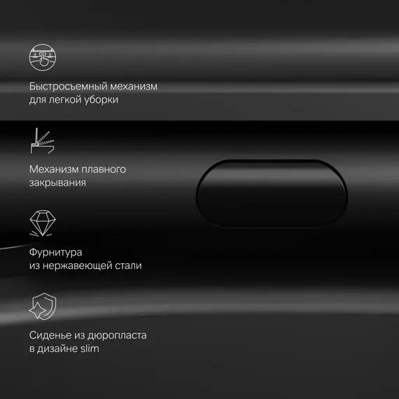 AM.PM  Func подвесной унитаз 54 см FlashClean с сиденьем микролифт, черн мат