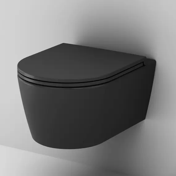 AM.PM Func подвесной унитаз 49 см FlashClean с сиденьем микролифт, черн мат