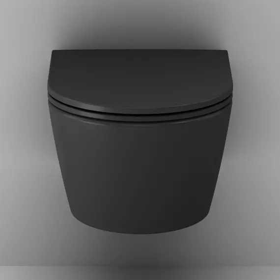 AM.PM Func подвесной унитаз 49 см FlashClean с сиденьем микролифт, черн мат