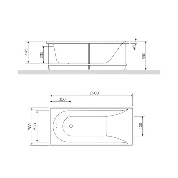 AM.PM  Ванна акриловая spirit  без слива/перелива