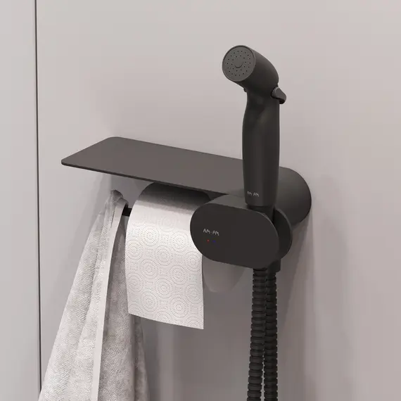 AM.PM Spirit V2.0 набор подвесной унитаз с гиг.душем, черный