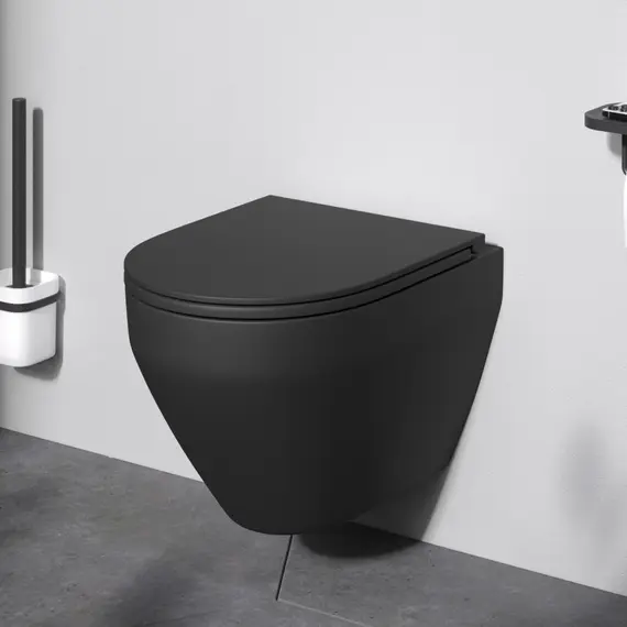 AM.PM Spirit V2.0 подвесной унитаз FlashClean с сиденьем микролифт, черн мат