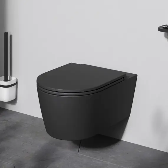 AM.PM  Func подвесной унитаз 54 см FlashClean с сиденьем микролифт, черн мат