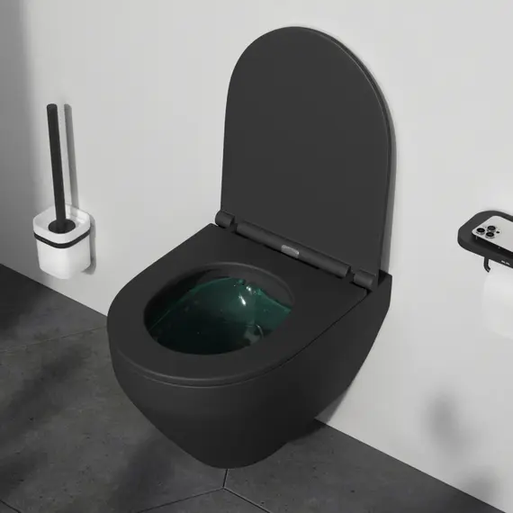 AM.PM Spirit V2.0 подвесной унитаз FlashClean с сиденьем микролифт, черн мат