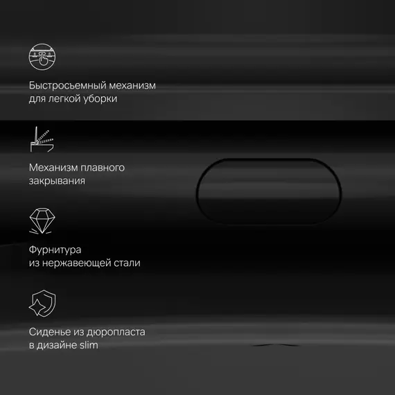 AM.PM Func подвесной унитаз 49 см FlashClean с сиденьем микролифт, черн мат