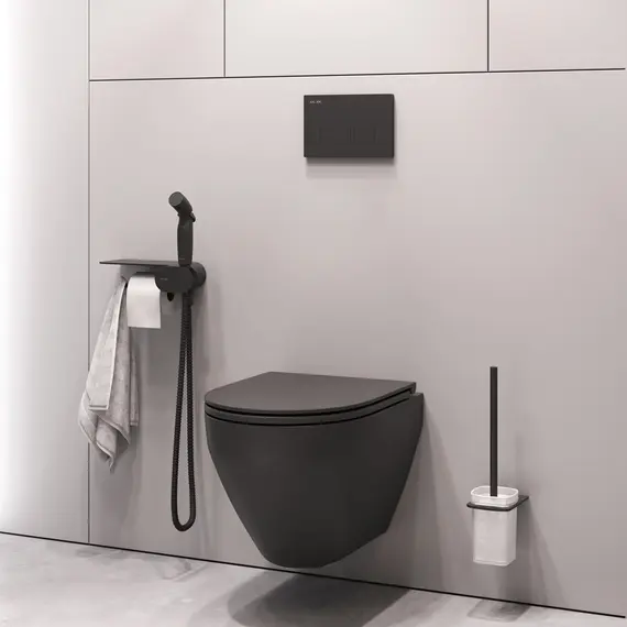 AM.PM Spirit V2.0 набор подвесной унитаз с гиг.душем, черный