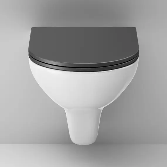 AM.PM  Gem подвесной унитаз FlashClean с черным матовым сиденьем микролифт