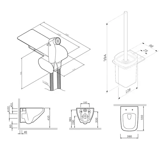AM.PM Inspire V2.0 набор подвесной унитаз с гиг.душем
