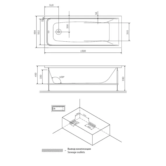 AM.PM  Gem, ванна акриловая A1