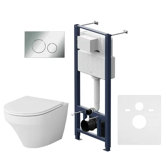 AM.PM Инсталл с клав Pro L глянц хром с подв унит Inspire FlashClean с сид м/л