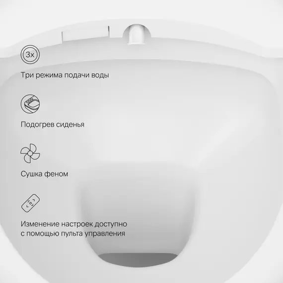 AM.PM  Func подвесной унитаз FlashClean c эл крышкой-биде со скрытой подводкой