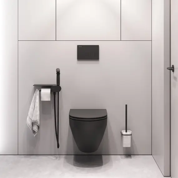 AM.PM Spirit V2.0 набор подвесной унитаз с гиг.душем, черный