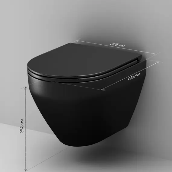 AM.PM Spirit V2.0 подвесной унитаз FlashClean с сиденьем микролифт, черн мат