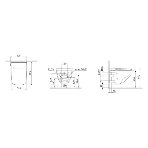 AM.PM  Inspire V2.0 подвесной унитаз с интегрированным электронным биде TouchReel