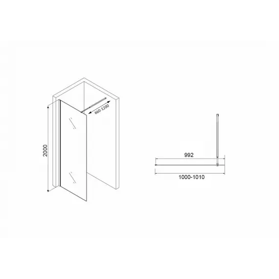 Душевая перегородка ABBER Immer Offen AG61091R8