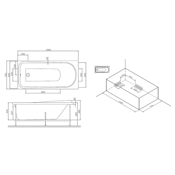 AM.PM Like, ванна акриловая A0