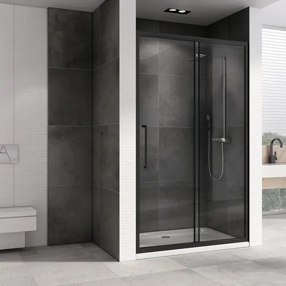 Душевая дверь ABBER Schwarzer Diamant прозрачное/черный/H-195см